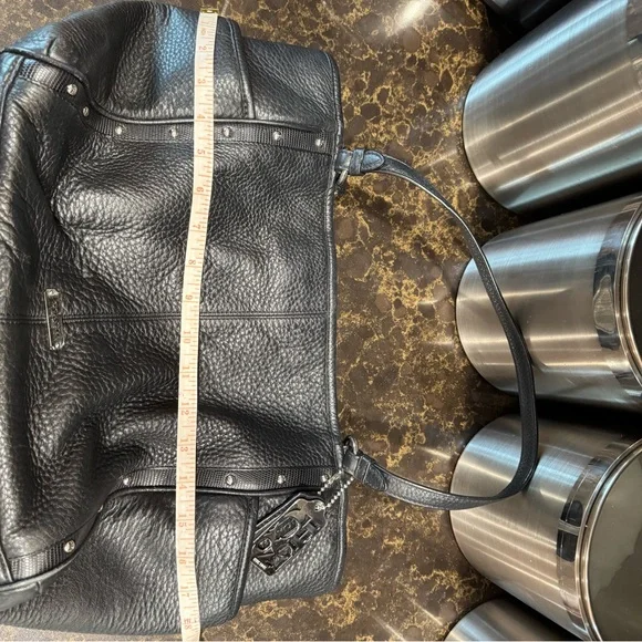 Coach Black Park Carrie Studded Leather Hobo Satchel with Coach tags. April 2014 - Picture 14 of 16